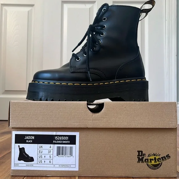 Dr Martens Black Jadon Platform Boots - Picture 6 of 9